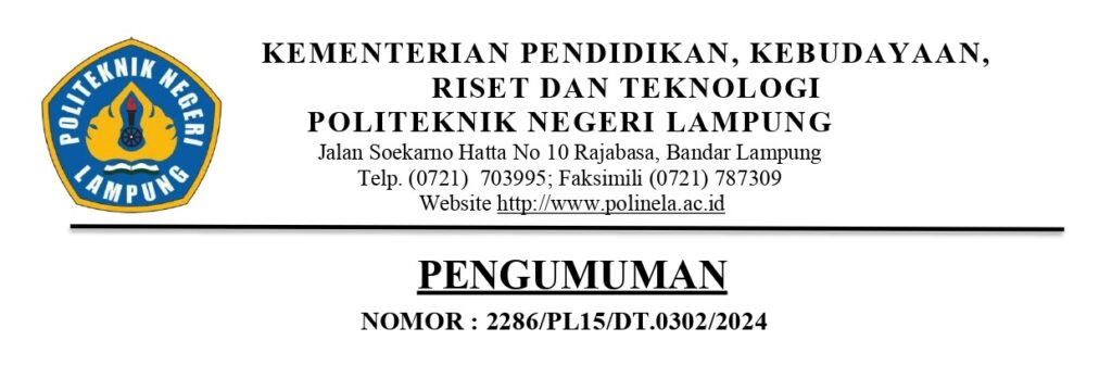 Pengumuman Pendaftaran Wisuda Periode Juli 2024 Tahun Akademik 2023/2024.